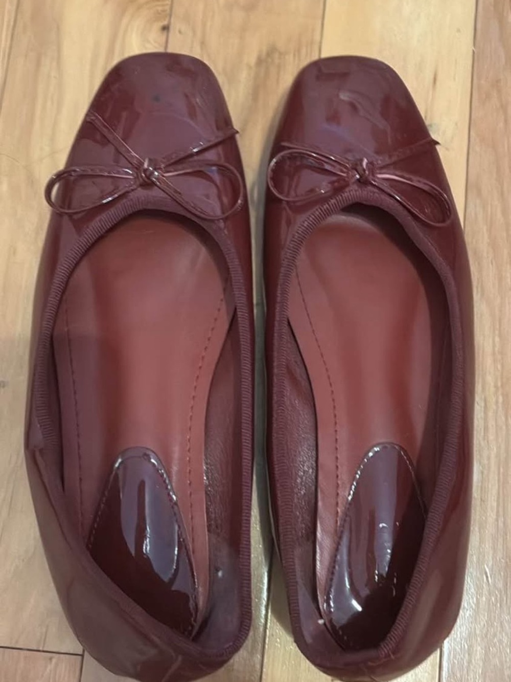 maroon ballet flats